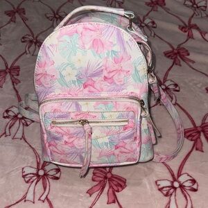 Under One Sky Pastel Floral Mini Backpack in Pink and Mint